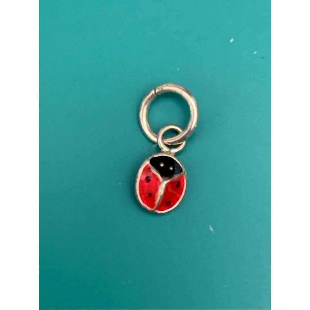 .925 Ladybug Sterling Silver Jewelry Charm #bugs #garden #ladybug
